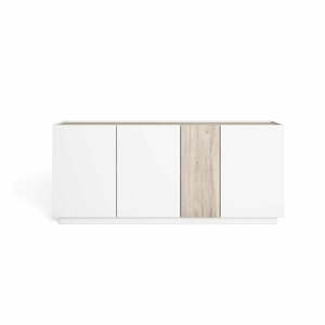 Fehér-natúr színű szekrény tölgyfa dekorral 180x78 cm Udine – Marckeric