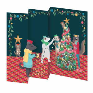 Karácsonyi üdvözlőkártya készlet 5 db-os Animal Crackers - Roger la Borde