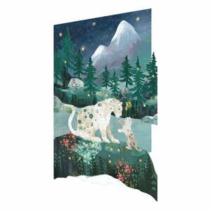 Karácsonyi üdvözlőkártya készlet 5 db-os Snow Leopard - Roger la Borde