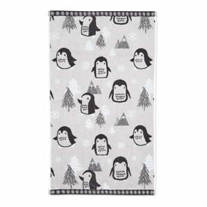 Világosszürke pamut fürdőlepedő 70x120 cm Cosy Penguin – Catherine Lansfield