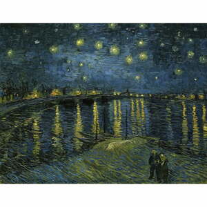 Reprodukciós kép 90x70 cm The Starry Night, Vincent van Gogh – Fedkolor