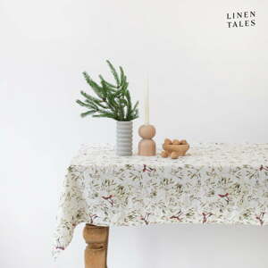 Len asztalterítő karácsonyi mintával 140x380 cm – Linen Tales
