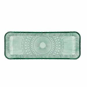Zöld üveg szervírozó tányér 14x38 cm Kusintha – Bitz