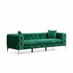 Sötétzöld bársony kanapé 237 cm Como – Balcab Home