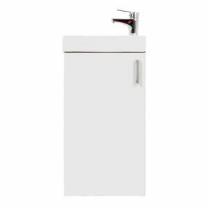 Fehér alacsony fali szekrény mosdókagylóval, csap nélkül 40x79 cm Oia – STOLKAR