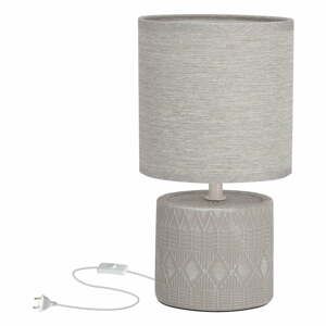 Szürke asztali lámpa textil búrával (magasság 26 cm) Dina – Candellux Lighting