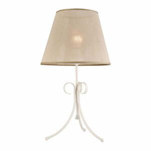 Fehér asztali lámpa textil búrával (magasság 55 cm) Lorenzo – LAMKUR
