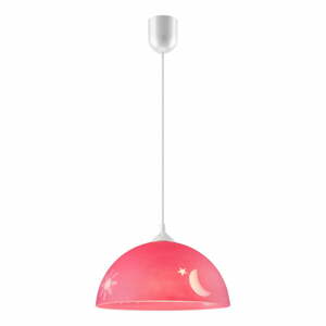 Rózsaszín gyerek lámpa üveg búrával ø 30 cm Day & Night – LAMKUR