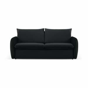 Fekete bársony kinyitható kanapé 194 cm Vienna – Cosmopolitan Design