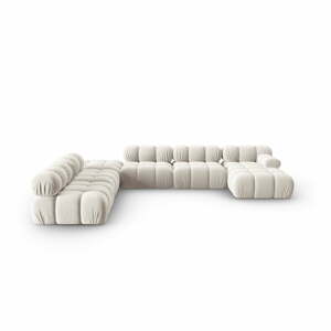 Bézs bársony kanapé 379 cm Bellis – Micadoni Home