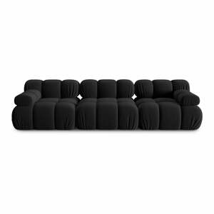 Fekete bársony kanapé 282 cm Bellis – Micadoni Home