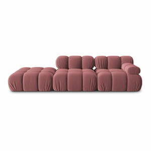 Rózsaszín bársony kanapé 282 cm Bellis – Micadoni Home