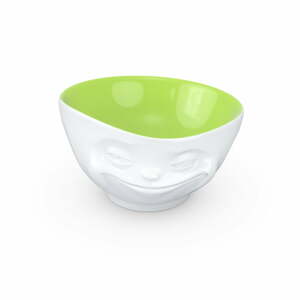 Fehér-zöld 'mosolygós' porcelán tálka - 58products
