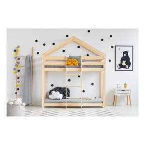 Mila DMP házikó emeletes ágy borovi fenyőfából, 90 x 160 cm - Adeko
