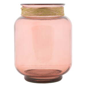 Rope Florero világos rózsaszín váza újrahasznosított üvegből - Mauro Ferretti