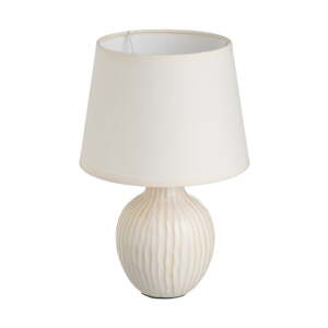 Krémszínű kerámia asztali lámpa textil búrával (magasság 28 cm) – Casa Selección