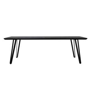 Fekete étkezőasztal tölgyfa asztallappal 100x240 cm Mylau – Light & Living