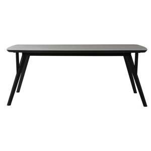Fekete étkezőasztal akácfa asztallappal 100x220 cm Quenza – Light & Living