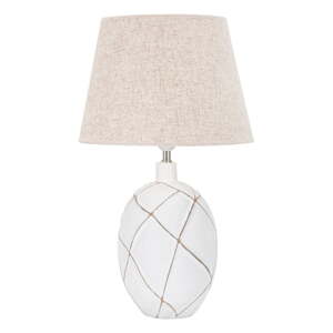 Fehér-krémszínű asztali lámpa textil búrával (magasság 60 cm) Lines – Mauro Ferretti