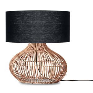 Fekete-natúr színű asztali lámpa textil búrával (magasság 60 cm) Kalahari – Good&Mojo