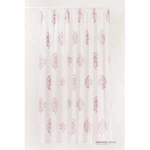 Fehér-rózsaszín átlátszó függöny 300x260 cm Aymara – Mendola Fabrics
