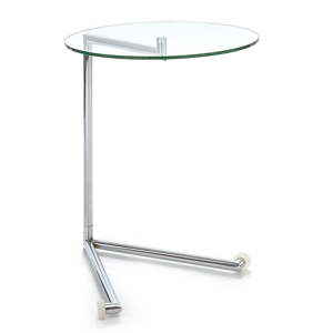 Kerek tárolóasztal üveg asztallappal 46x51 cm Hardy – Tomasucci