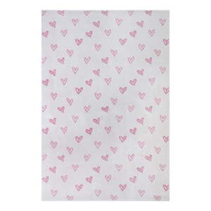 Fehér-rózsaszín gyerek szőnyeg 120x170 cm Hearts – Hanse Home