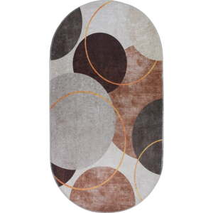 Barna-krémszínű mosható szőnyeg 80x120 cm Oval – Vitaus