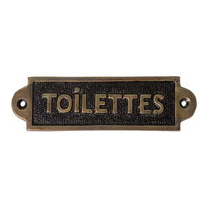 Fém falitábla 15x4,5 cm Toilettes – Antic Line