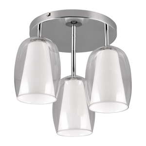 Ezüstszínű mennyezeti lámpa üveg búrával ø 14 cm Barret – Trio Select