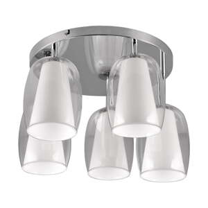 Ezüstszínű mennyezeti lámpa üveg búrával ø 14 cm Barret – Trio Select