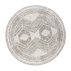 Barna-krémszínű kerek kültéri szőnyeg ø 140 cm Gemini – Elle Decoration