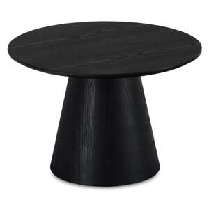 Fekete dohányzóasztal tölgyfa dekorral ø 60 cm Tango – Furnhouse