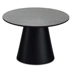 Fekete-sötétszürke dohányzóasztal márvány dekoros asztallappal ø 60 cm Tango – Furnhouse