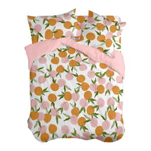 Narancssárga-rózsaszín egyszemélyes paplanhuzat 140x200 cm Peach fruits – Aware