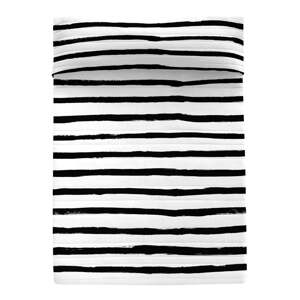 Fekete-fehér pamut steppelt ágytakaró 250x260 cm Stripes – Blanc