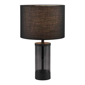 Fekete asztali lámpa textil búrával (magasság 33,5 cm) Grazia – Trio