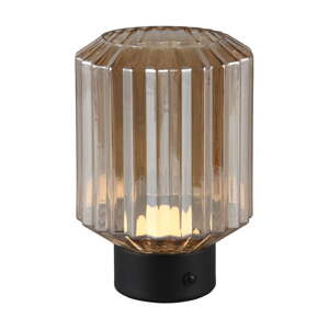 Fekete-bézs LED szabályozható asztali lámpa üveg búrával (magasság 19,5 cm) Lord – Trio