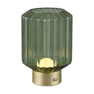 Zöld-aranyszínű LED szabályozható asztali lámpa üveg búrával (magasság 19,5 cm) Lord – Trio
