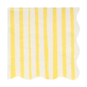 Papír szalvéta szett 16 db-os Yellow Stripe – Meri Meri