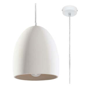 Fehér függőlámpa kerámia lámpaernyővel ø 30 cm Fonsie – Nice Lamps