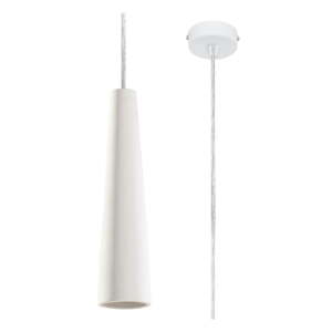 Fehér függőlámpa kerámia lámpaernyővel ø 8 cm Alverna – Nice Lamps