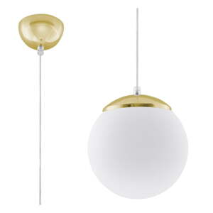 Aranyszínű függőlámpa üveg búrával ø 20 cm Cezab – Nice Lamps