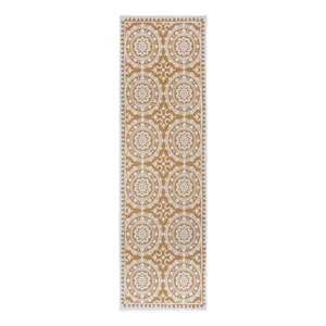 Okkersárga-fehér kültéri szőnyeg 80x350 cm Jardin – NORTHRUGS