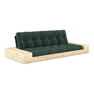 Sötétzöld kordbársony kinyitható kanapé 244 cm Base – Karup Design