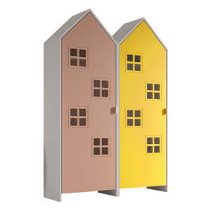 Sárga-rózsaszín gyerek ruhásszekrény 115x171,5 cm CASAMI BRUGES – Vipack