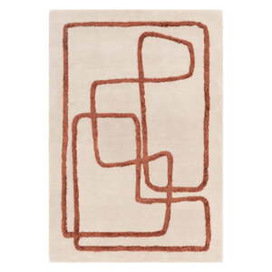 Téglavörös-krémszínű kézzel készített  gyapjú szőnyeg 120x170 cm Matrix – Asiatic Carpets