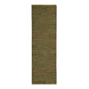 Sötétzöld kézzel készített  juta futószőnyeg 66x200 cm Soumak – Asiatic Carpets