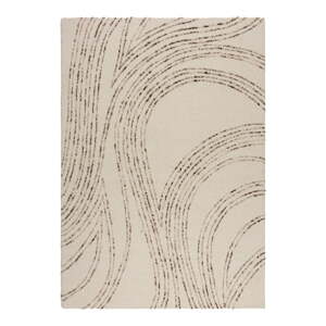 Barna-krémszínű gyapjú szőnyeg 80x150 cm Abstract Swirl – Flair Rugs