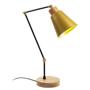Sárga-fekete asztali lámpa fém búrával (magasság 52 cm) Manavgat – Opviq lights